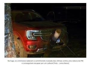 bandidos roubam batem VTR PM